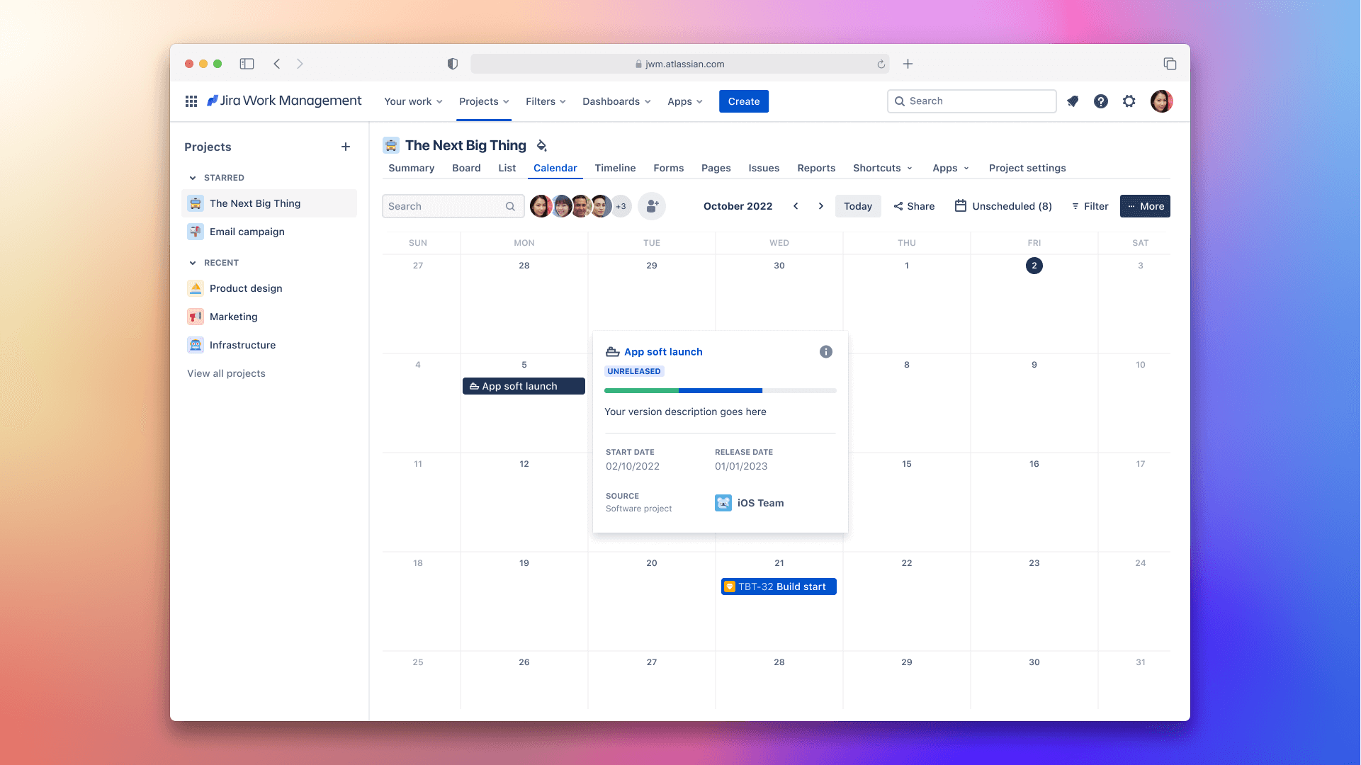 Calendar view