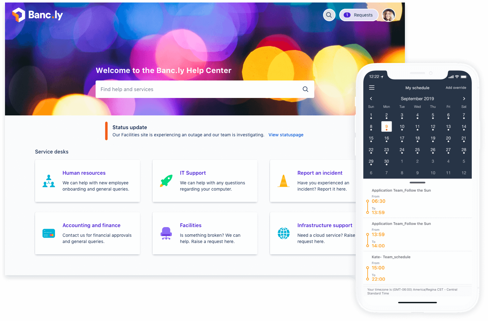 Ticket portal and phone with on call calendar