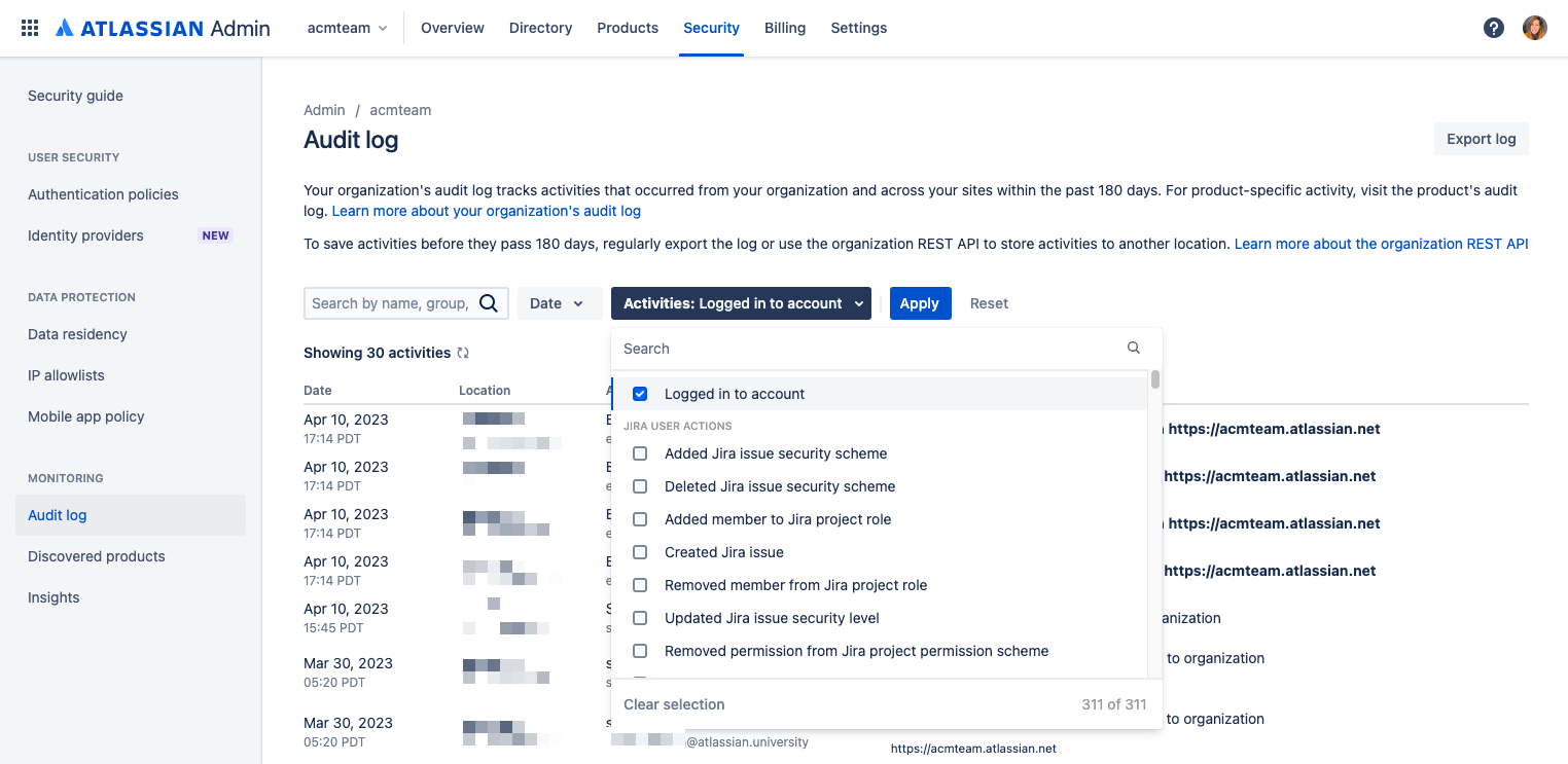 Entrou em uma configuração de conta no menu suspenso