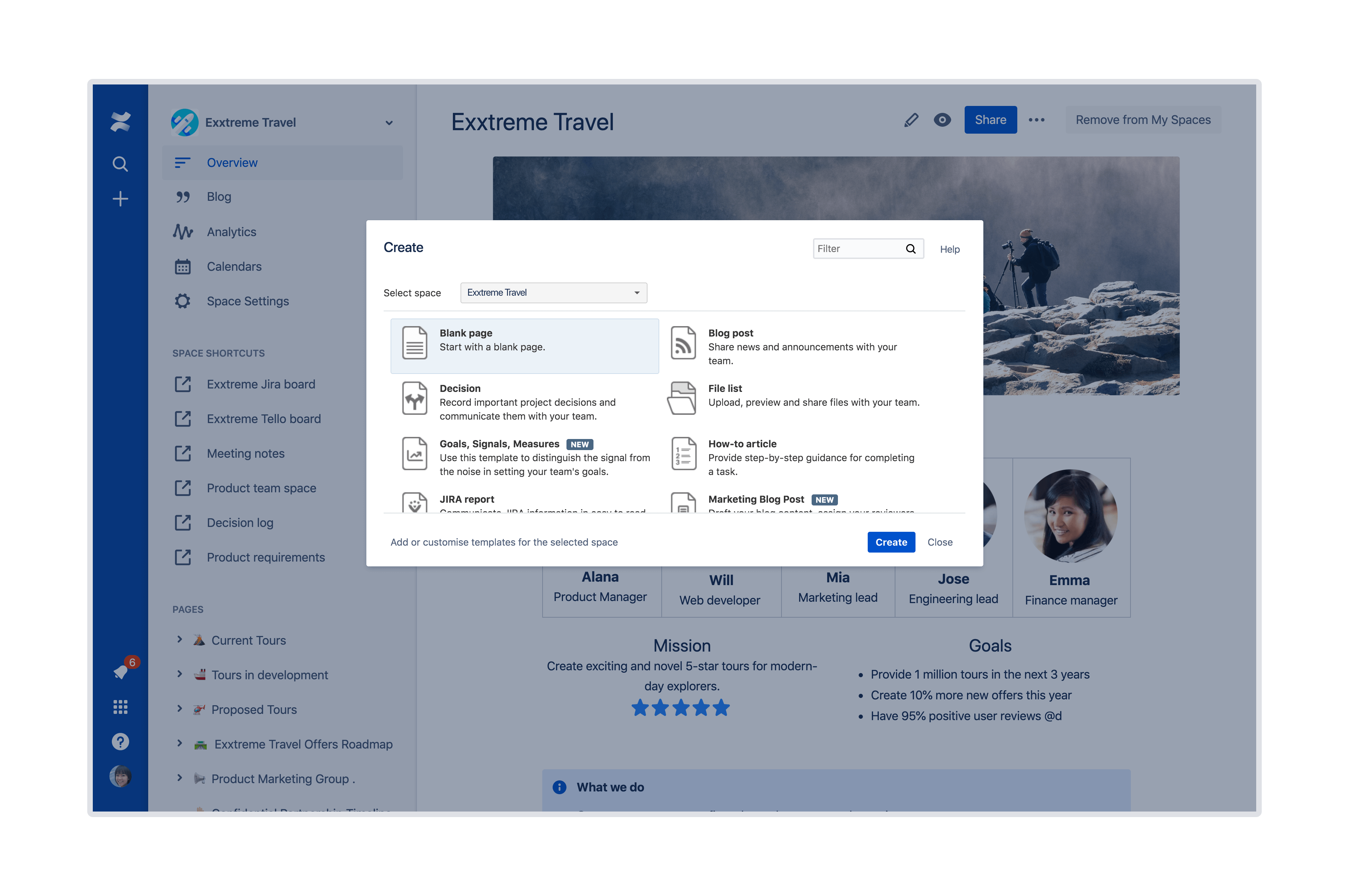 create page
