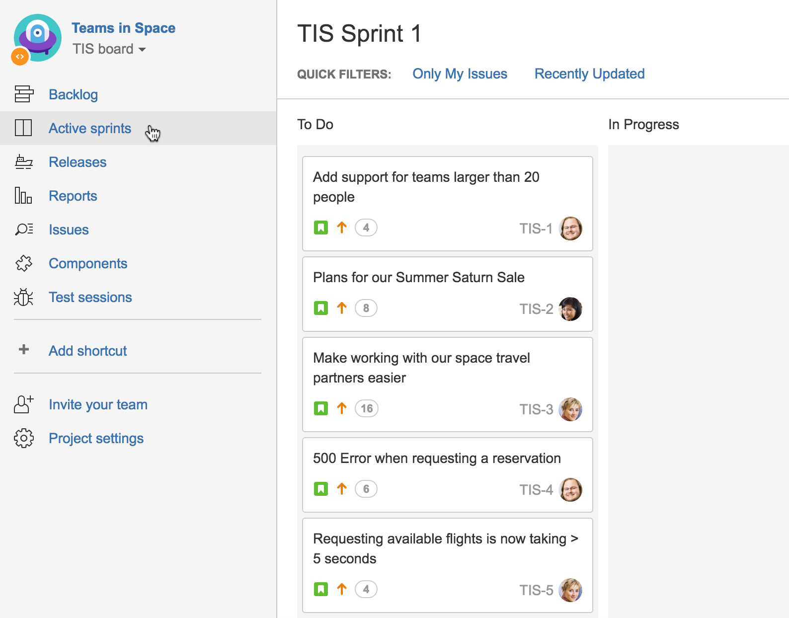 Active sprints | Atlassian Agile Coach