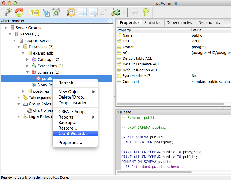 Setting up a user in postgresql using pgadmin atlassian