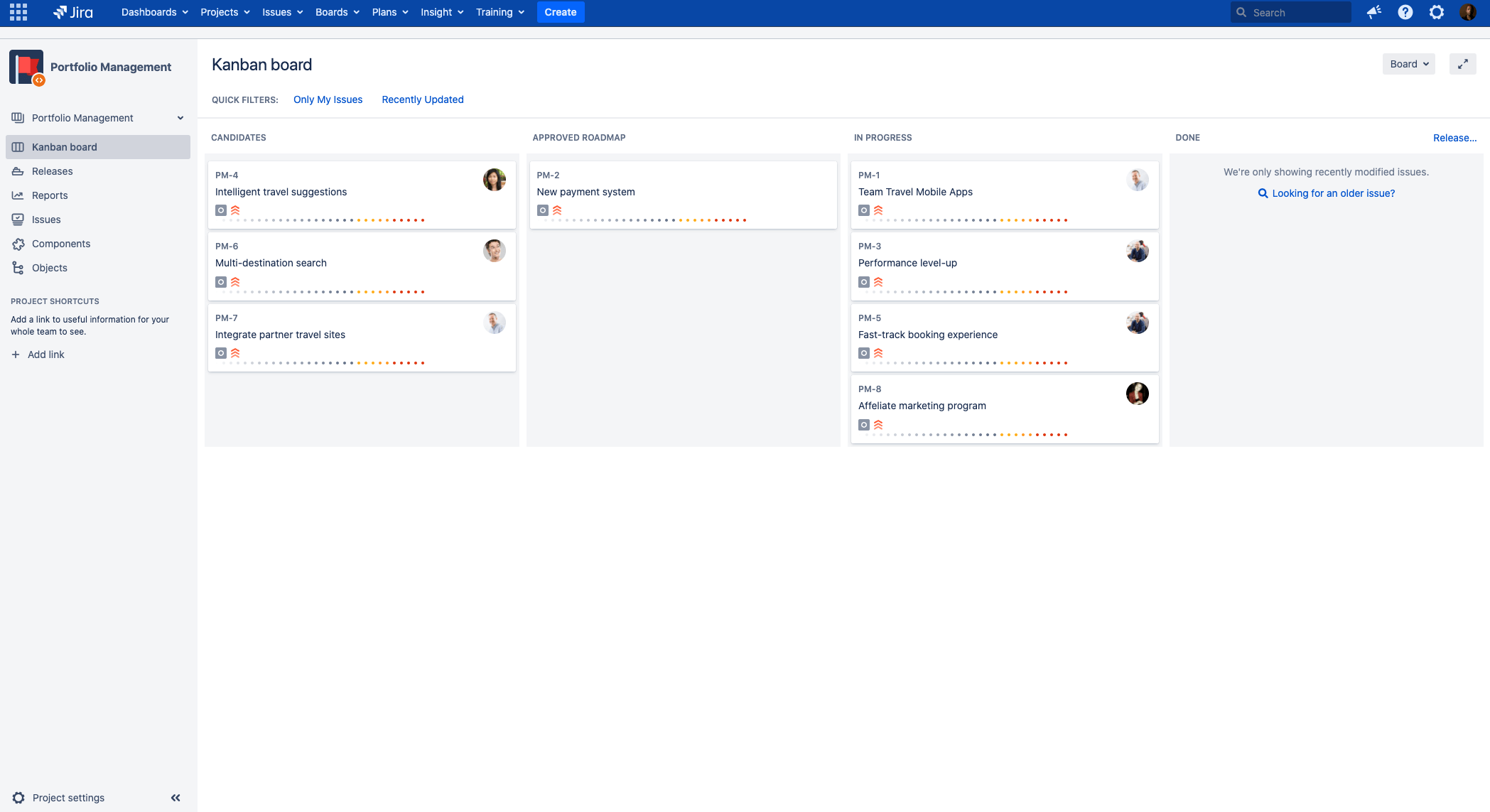 Visualizzazione Kanban