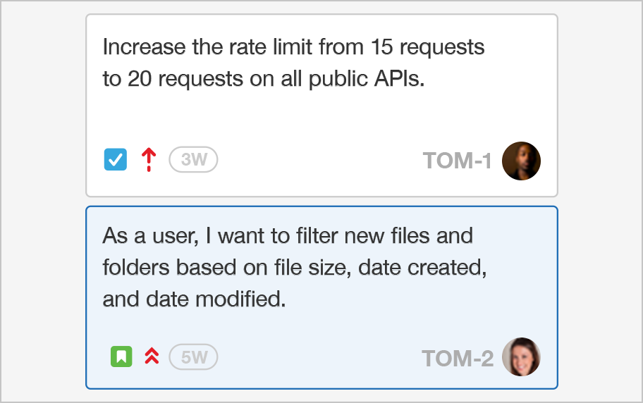 Agile board displaying important detailed information