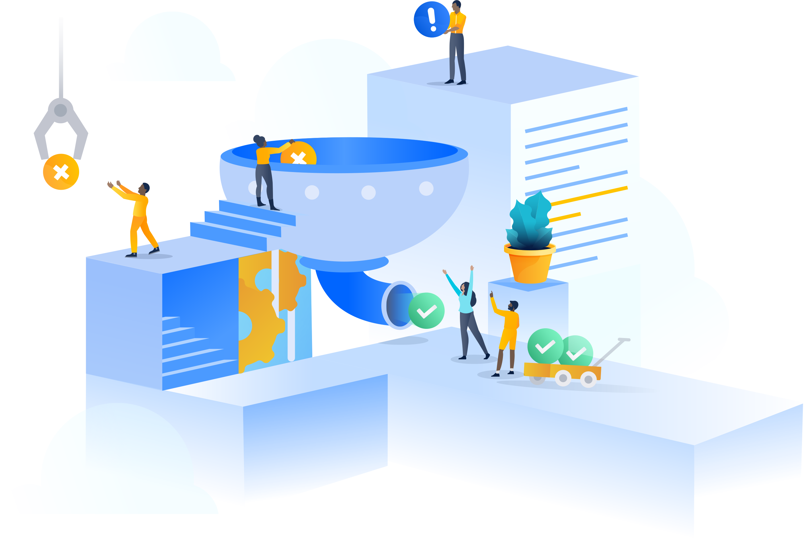 Data Center 도시 일러스트레이션