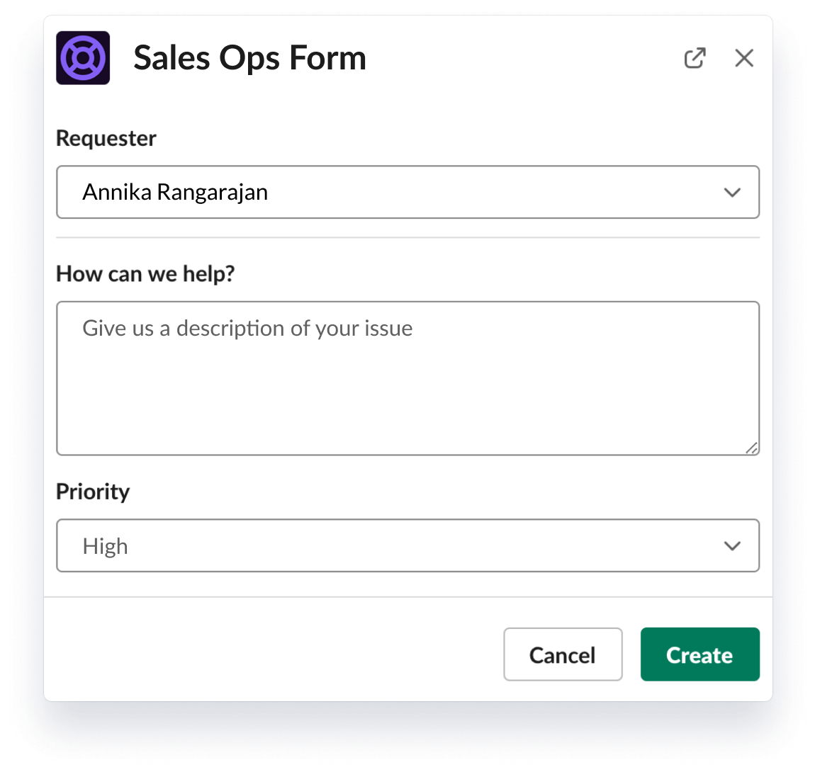 Sales ops form