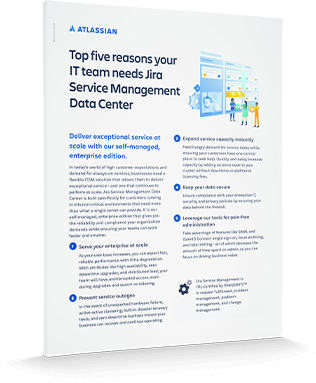 One-pager di Jira Service Management