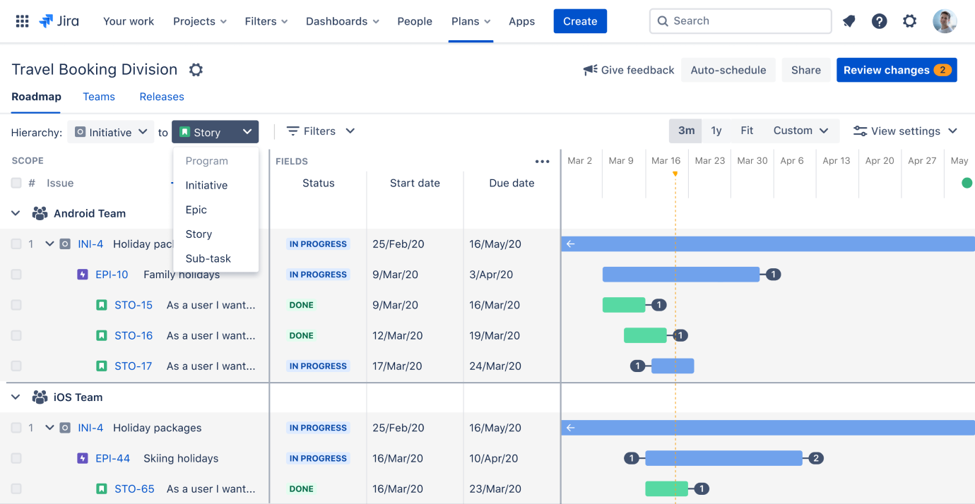 Advanced Roadmaps チームによるイニシアチブの共有