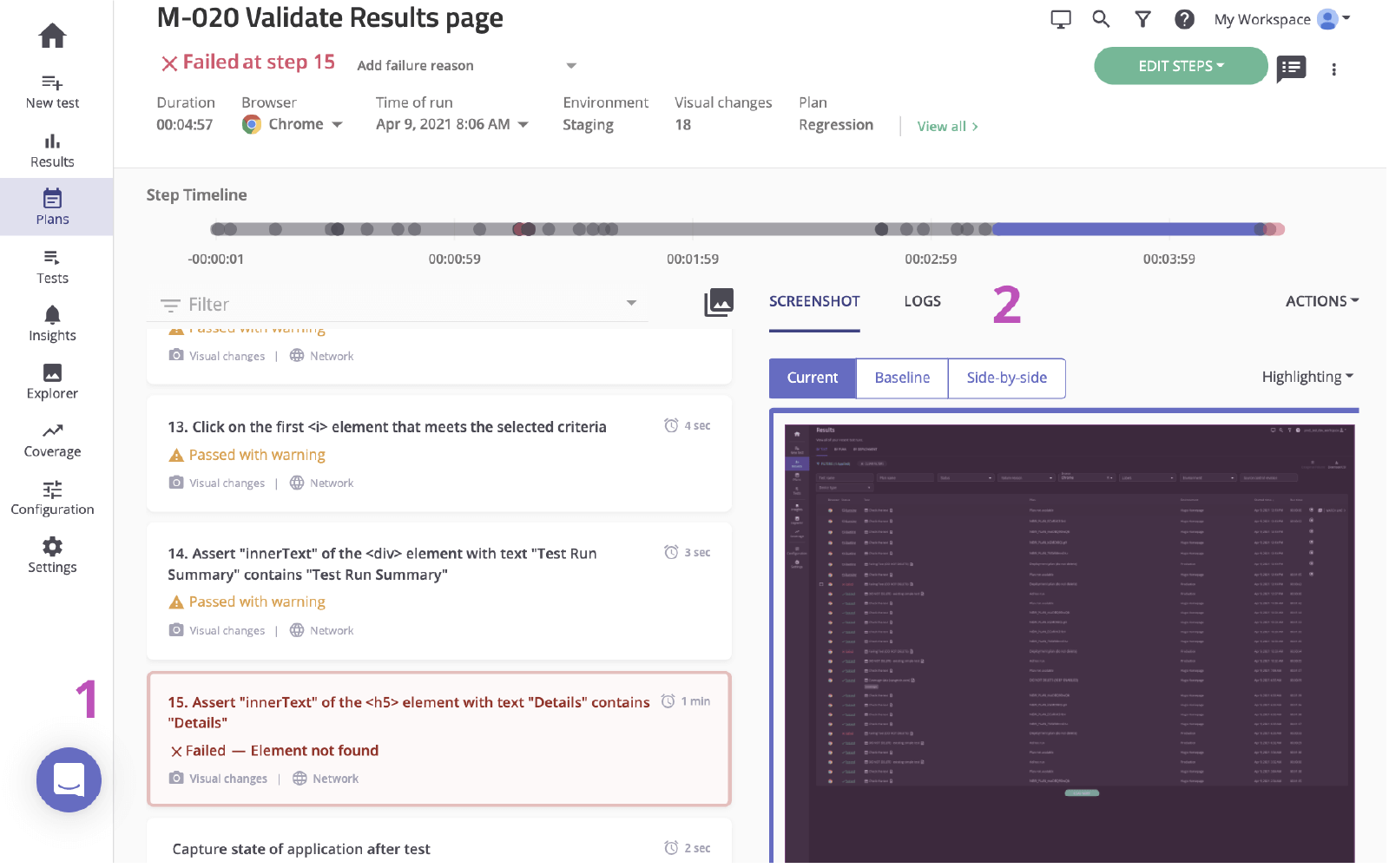 M-020 Validate Results Page mabl