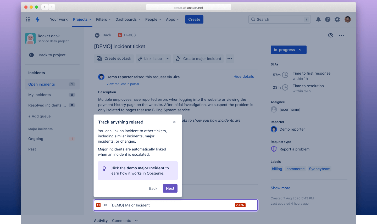 Related incident tracking