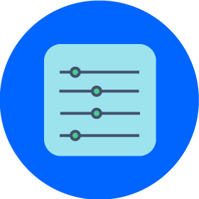 four sliding scales with markers placed at various points along each one