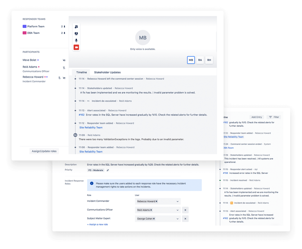 Incident timeline snapshot