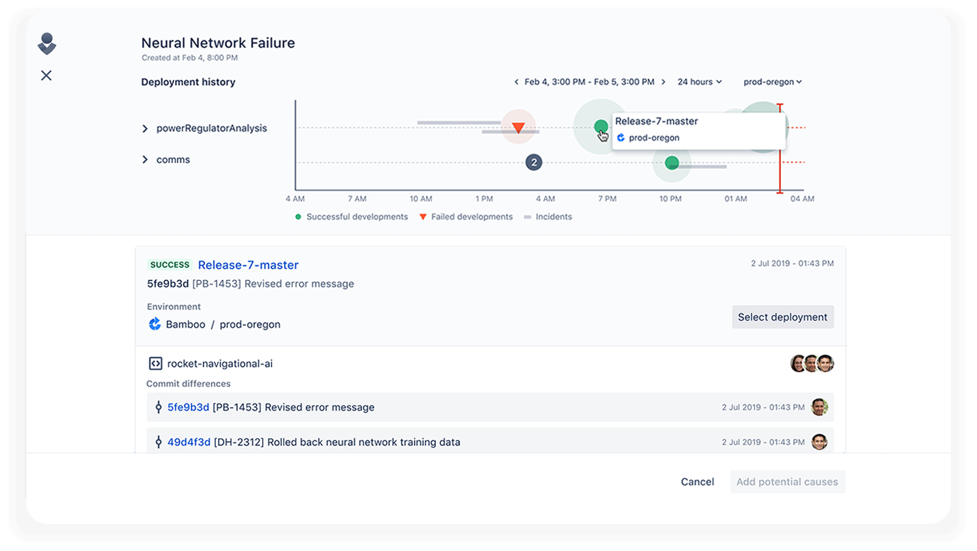 Exemple d'enquête sur des incidents dans Bamboo