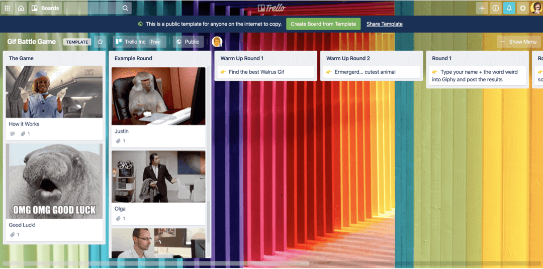 Trello game board