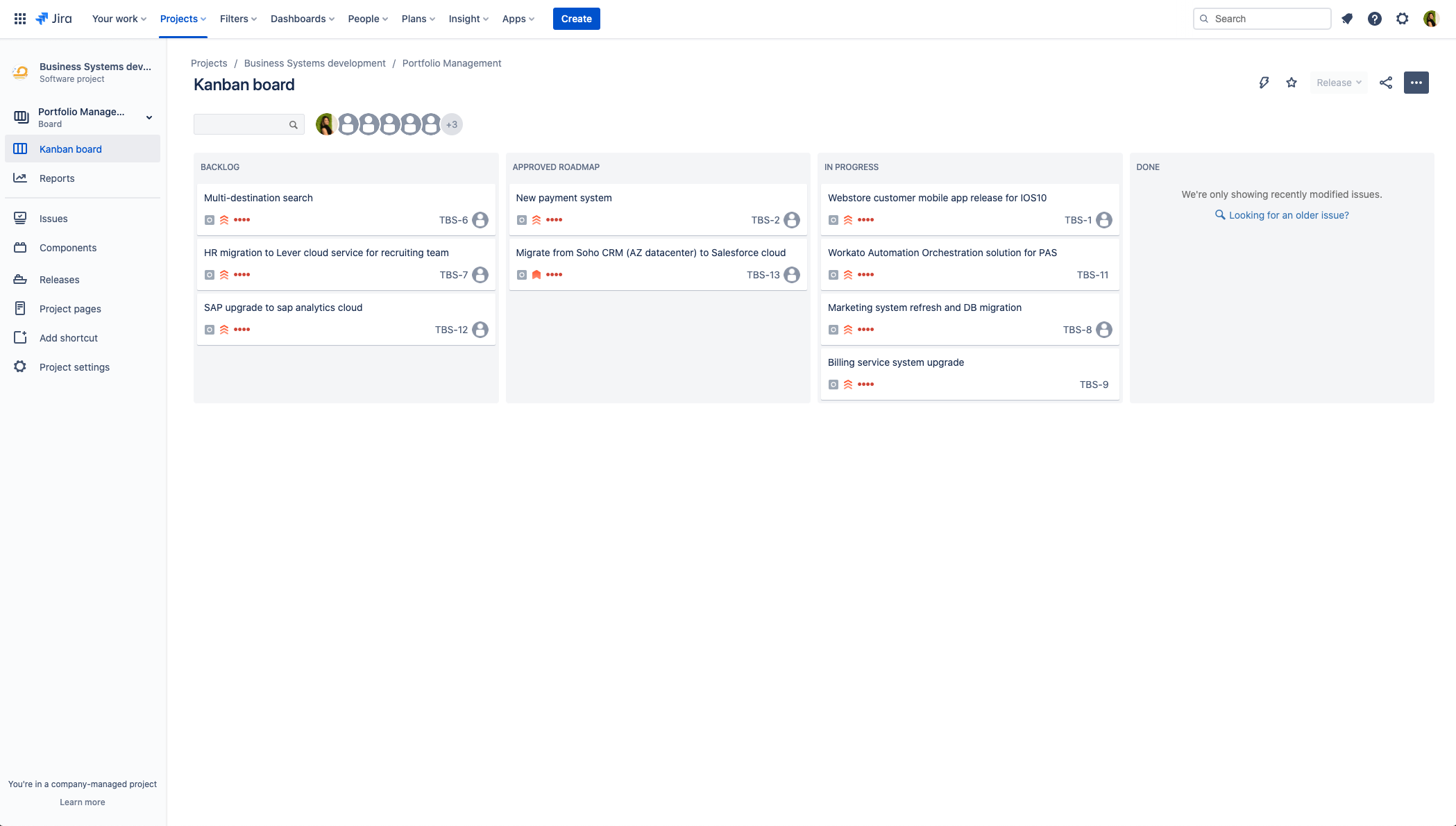 Visualizzazione Kanban