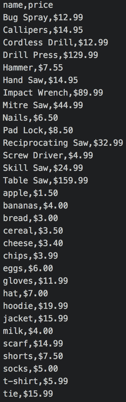 Example CSV.