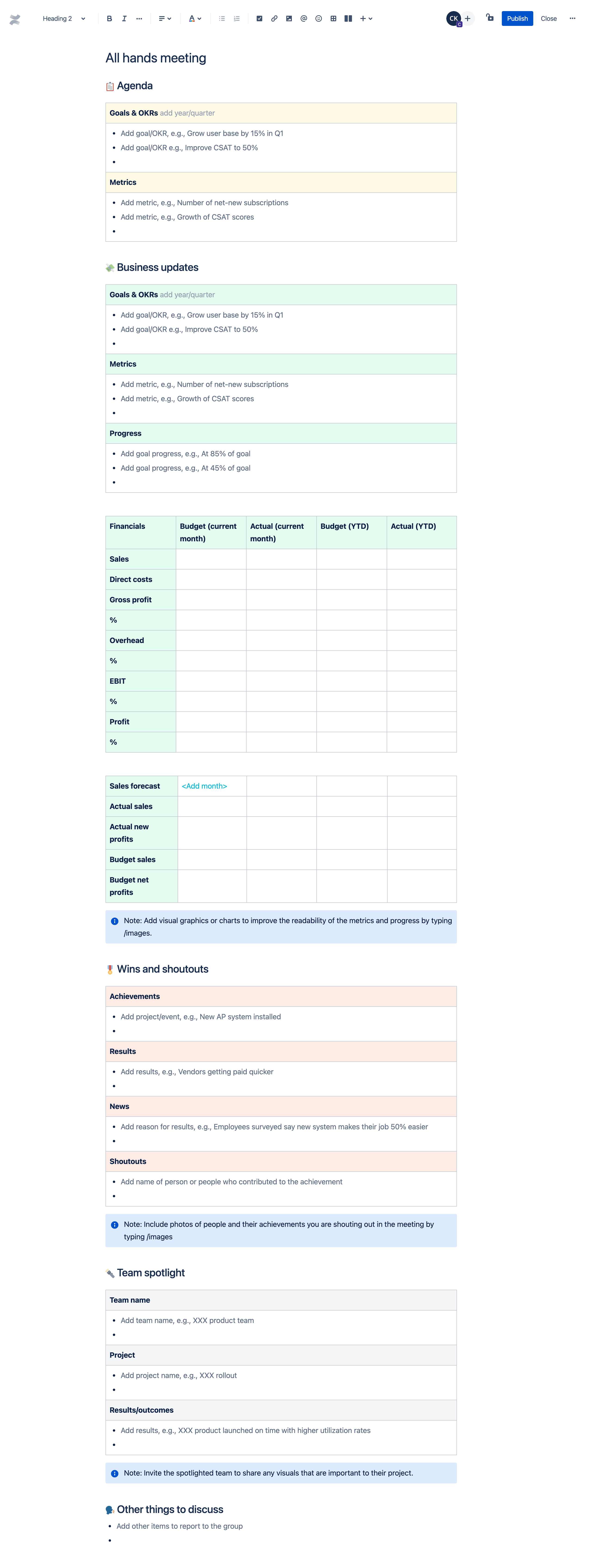 All hands meeting template
