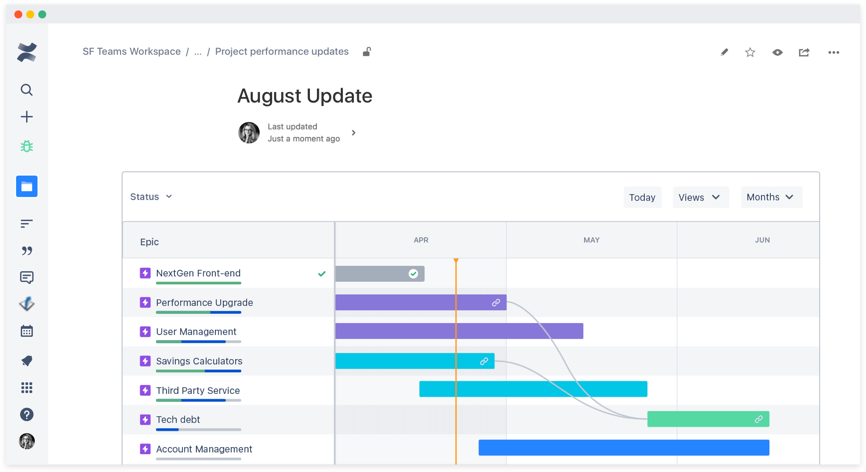 Embedding live roadmaps in Confluence