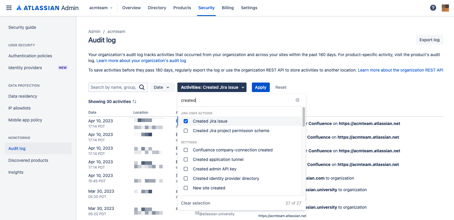 Created a Jira issue setting within dropdown
