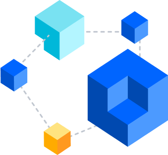 Immagine di cubi collegati l'uno all'altro