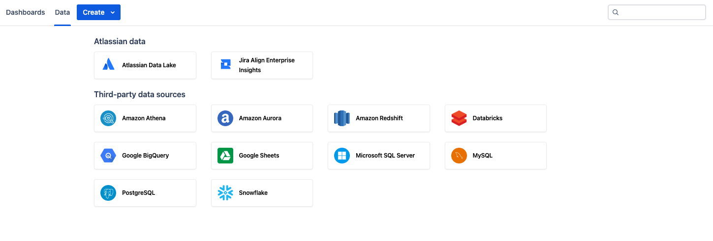 Un écran de sélection de données produit montre comment sélectionner les données de mesure des produits Atlassian éligibles.