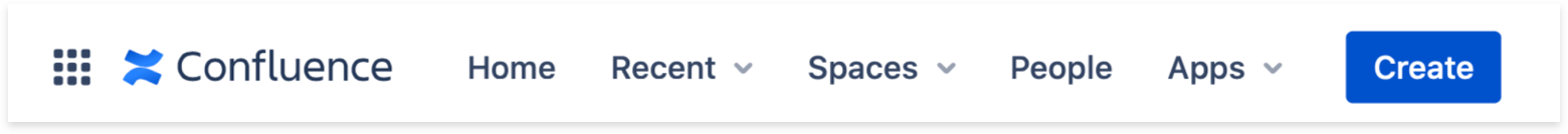 Confluence navigation bar