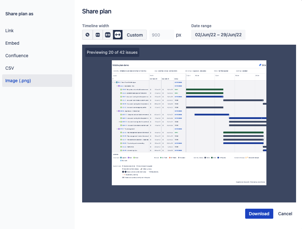 Advanced Roadmaps 中的共享选项