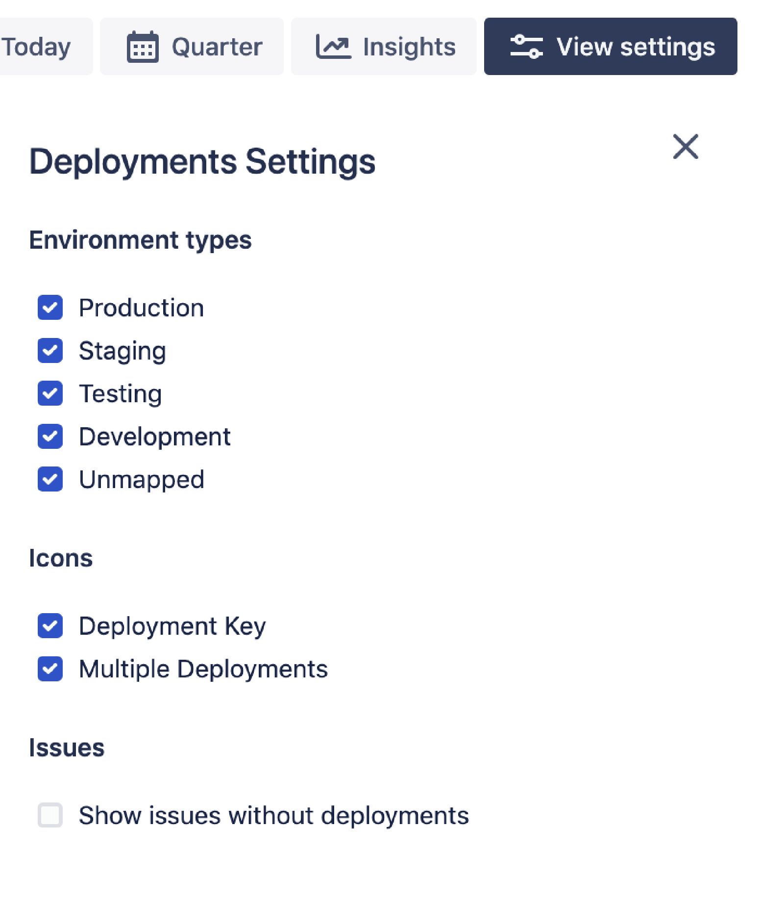 Configurações de implementação