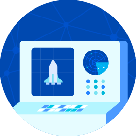 Space rocket control center