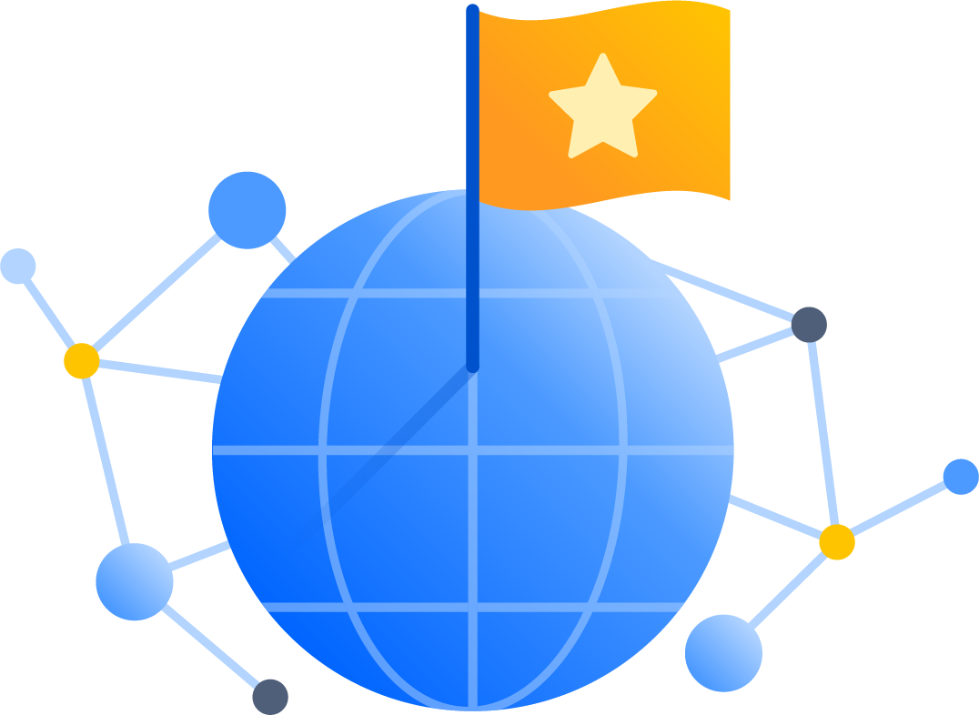 Ilustração do sistema de redes global