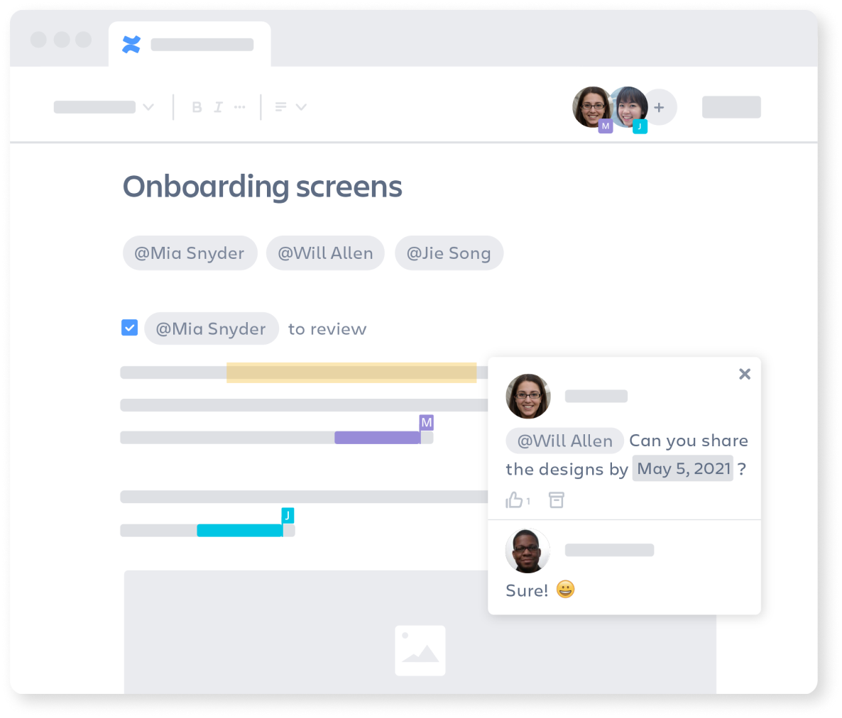 Exchange feedback instantly in Confluence
