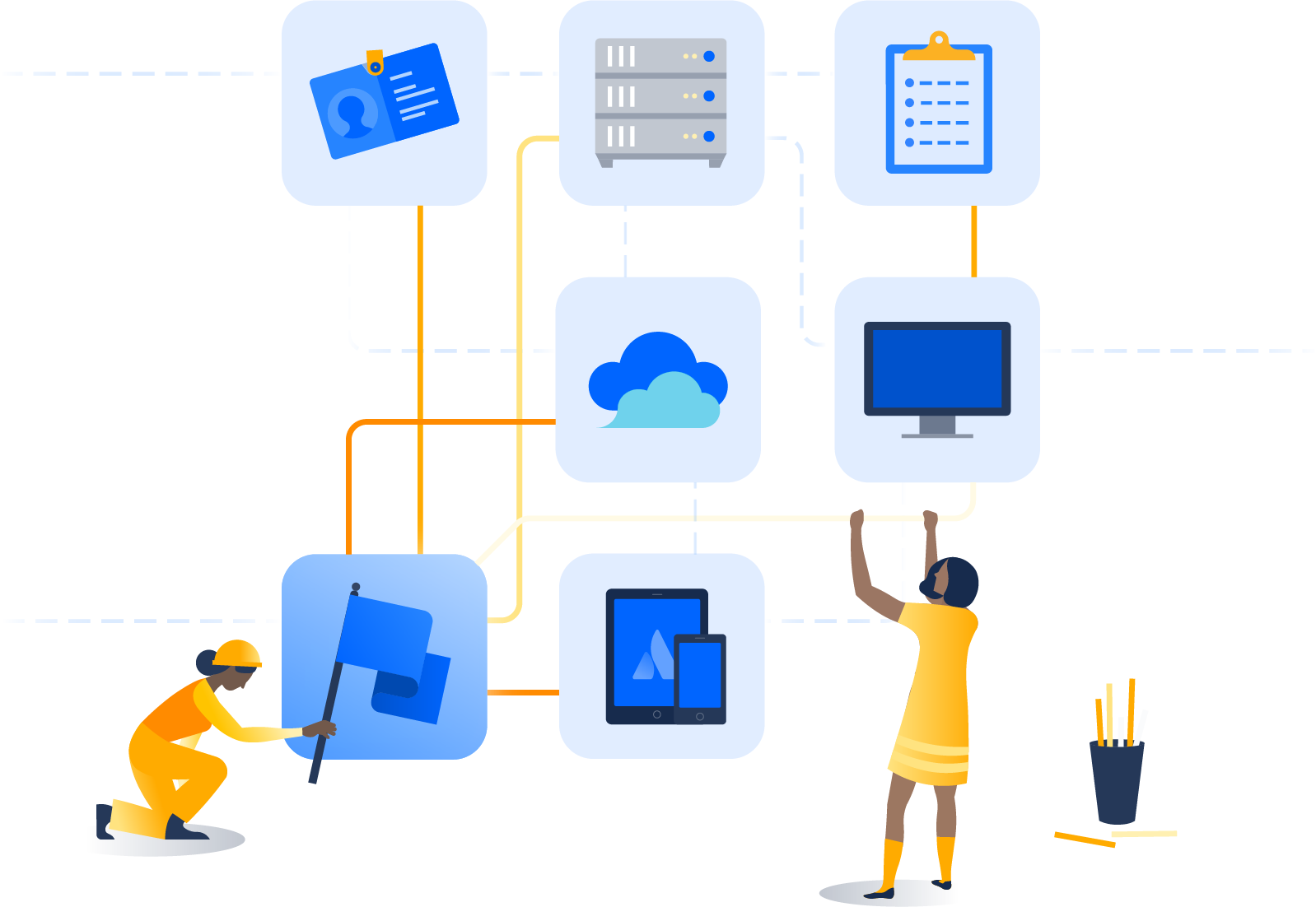 Different workflow icons