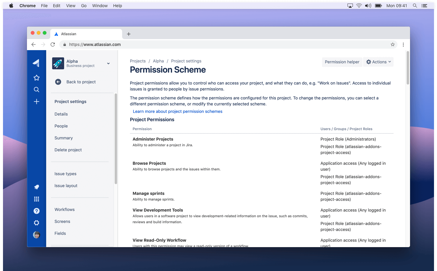 Advanced permissions