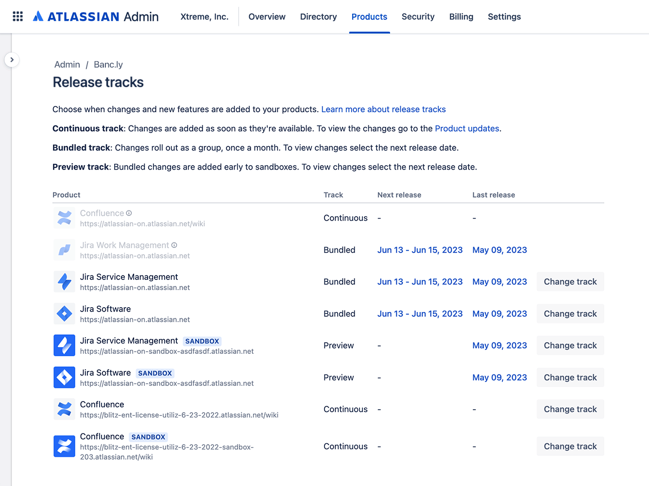 Schermafdruk van releasetracks