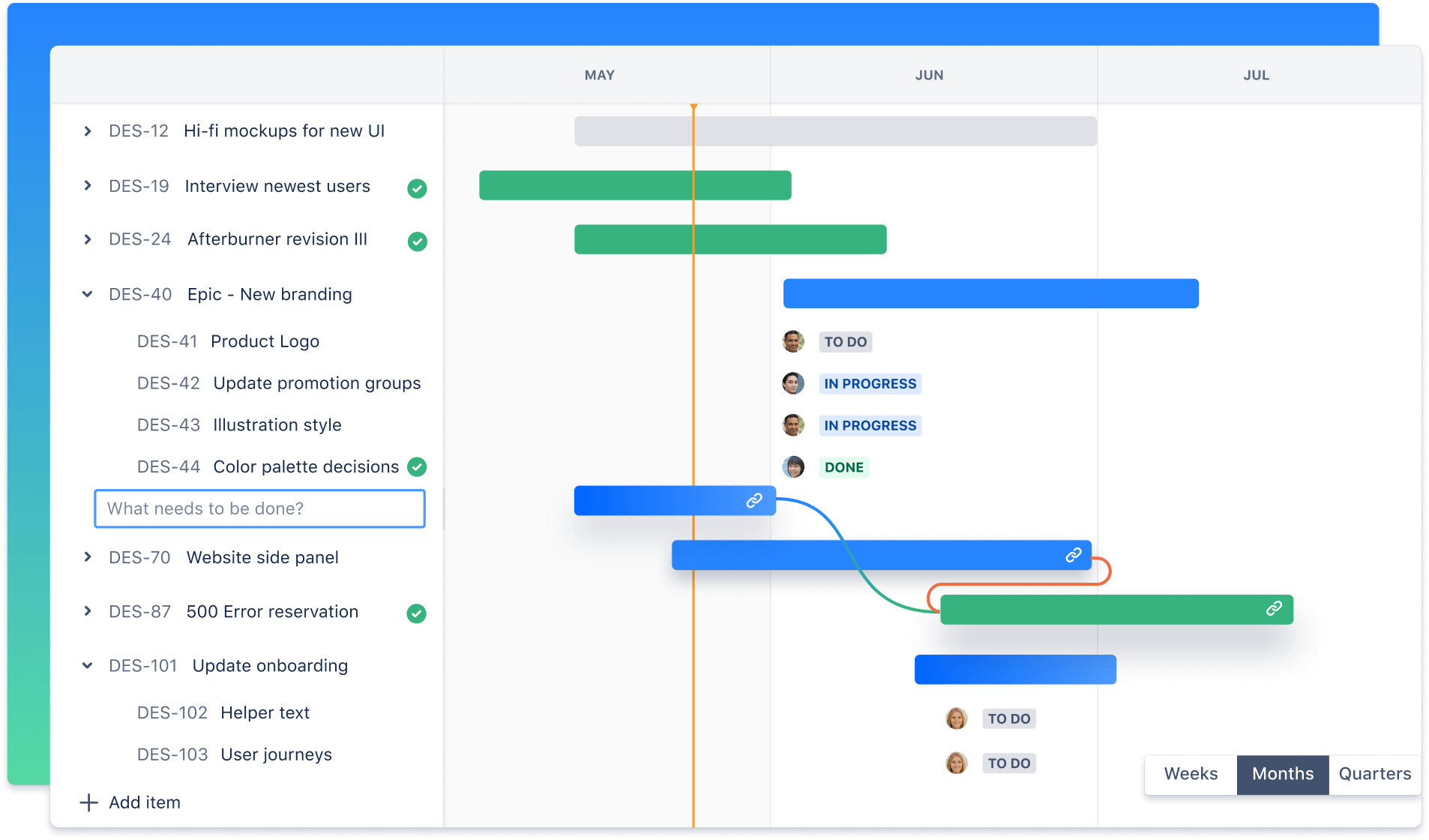 Timeline view screenshot