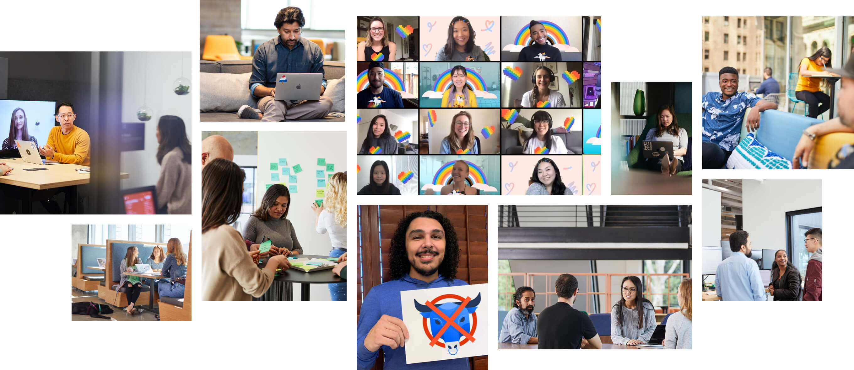 Photo collage of Atlassian employees