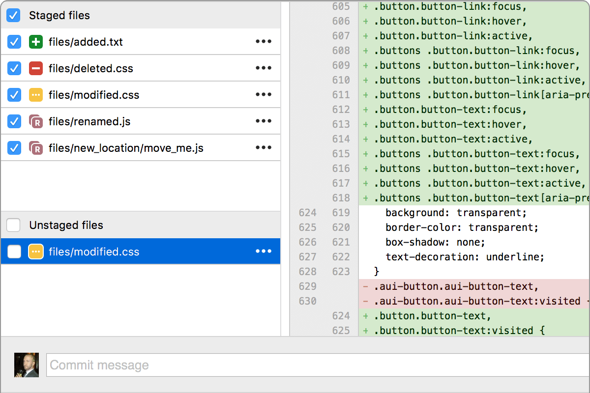 在 SourceTree 中添加提交