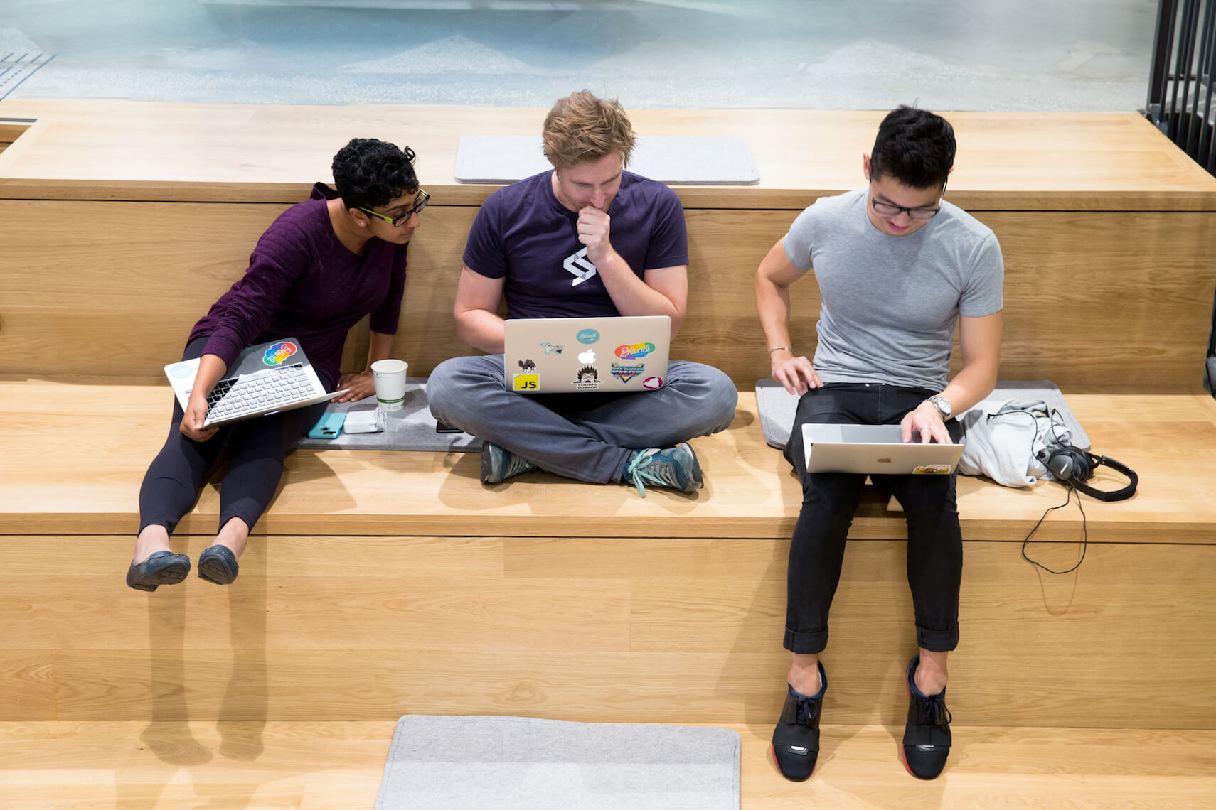Blend employees working on their laptops