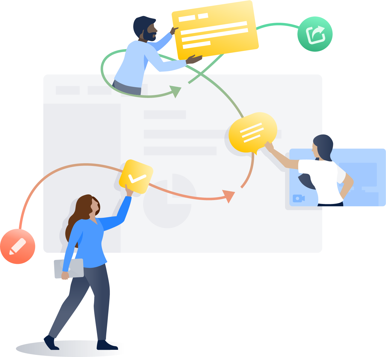 Personajes que dan información en tiempo real
