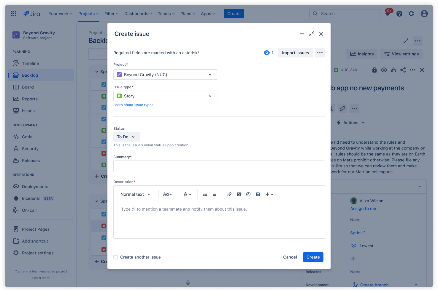 Screenshot: Issue Tracker