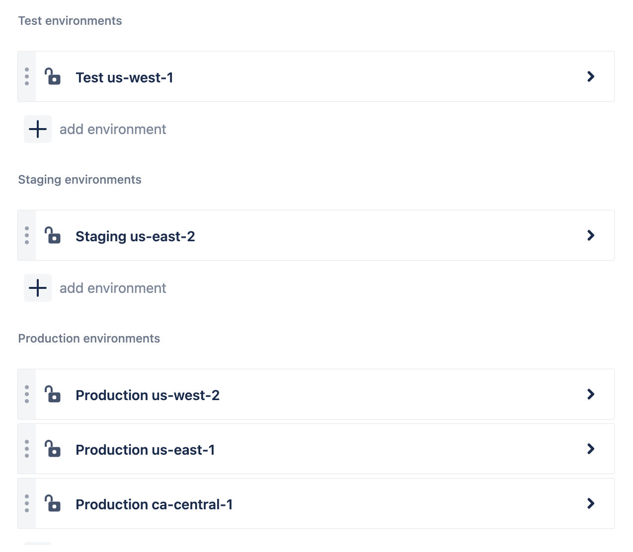 Adding deployment environments in Bitbucket