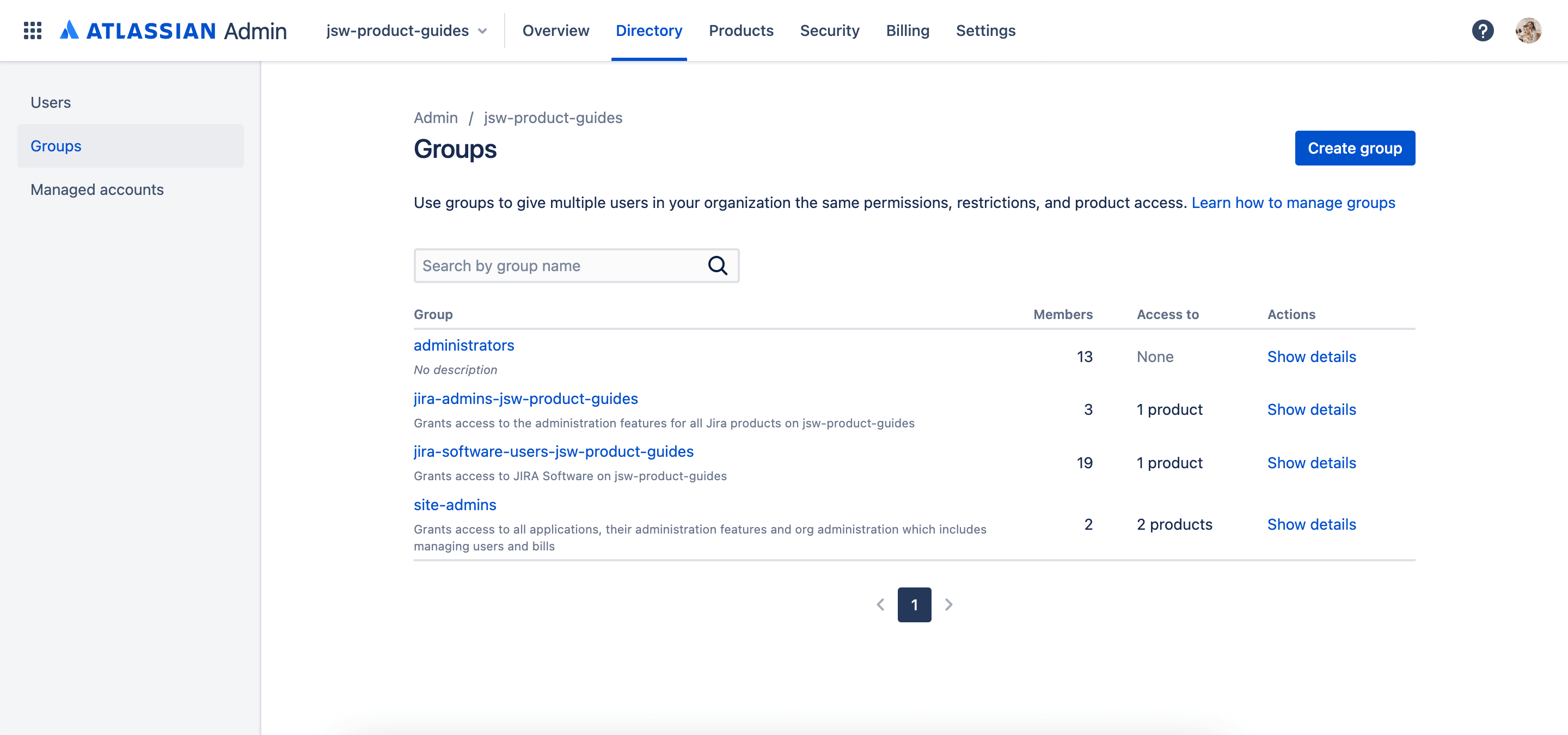 Vista de grupo en Jira