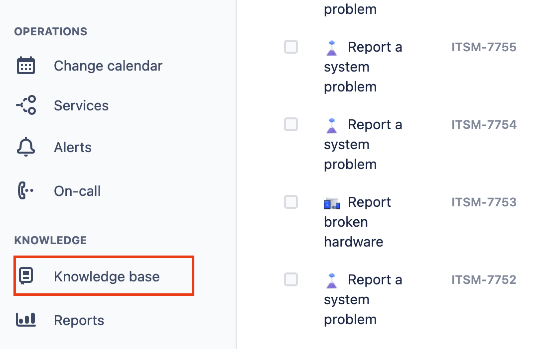 Gráfico de configuração da base de conhecimento