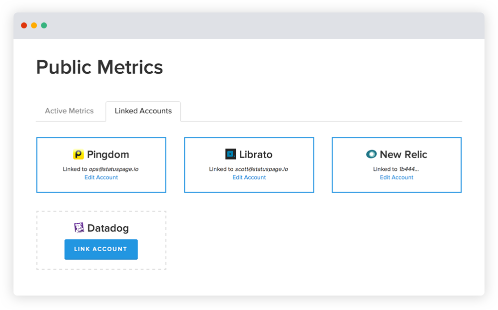Połączone konta — zrzut ekranu