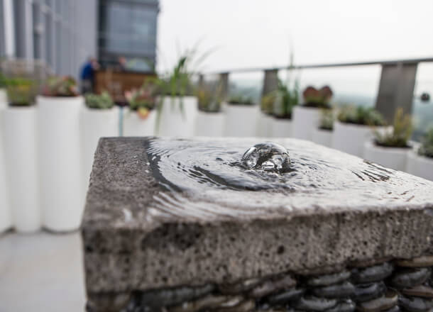 Outdoor deck area at Atlassian Austin