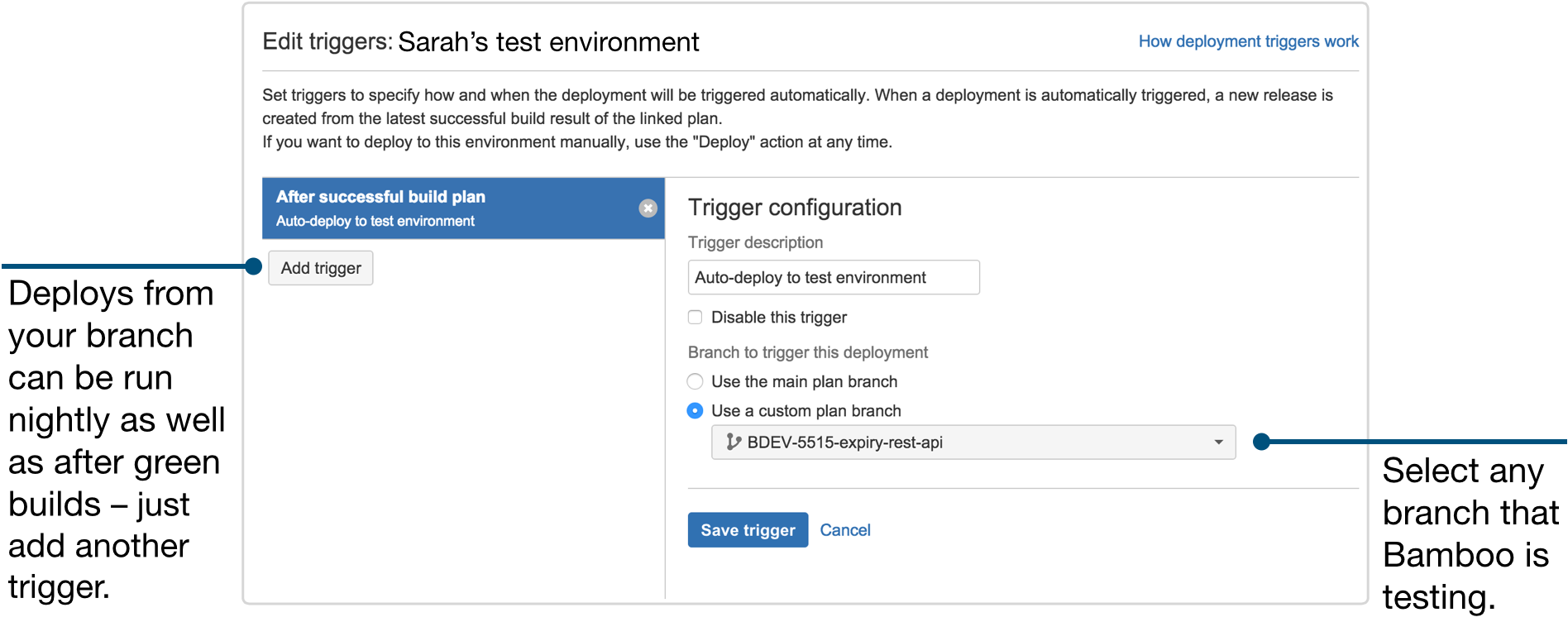 Test environment screenshot