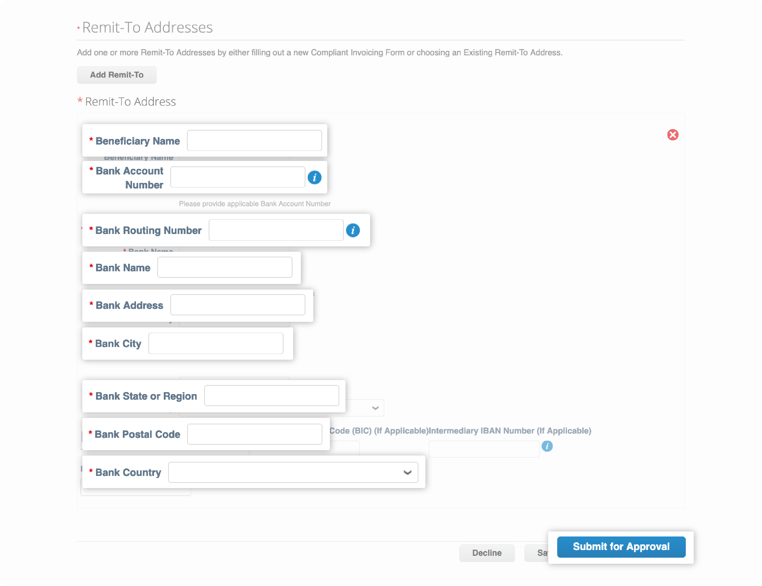 US Domestic Remit-To Address forms Coupa Supplier
