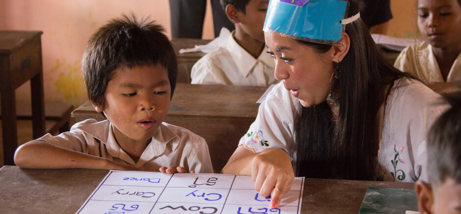 Photo of a teacher and a student
