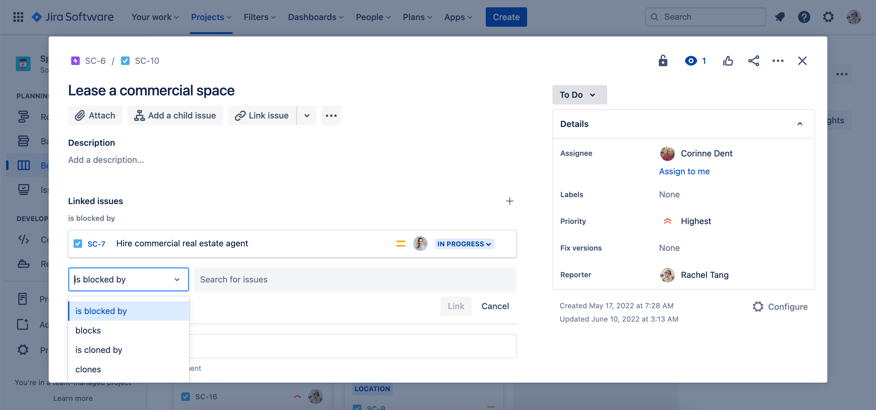 Linked work items