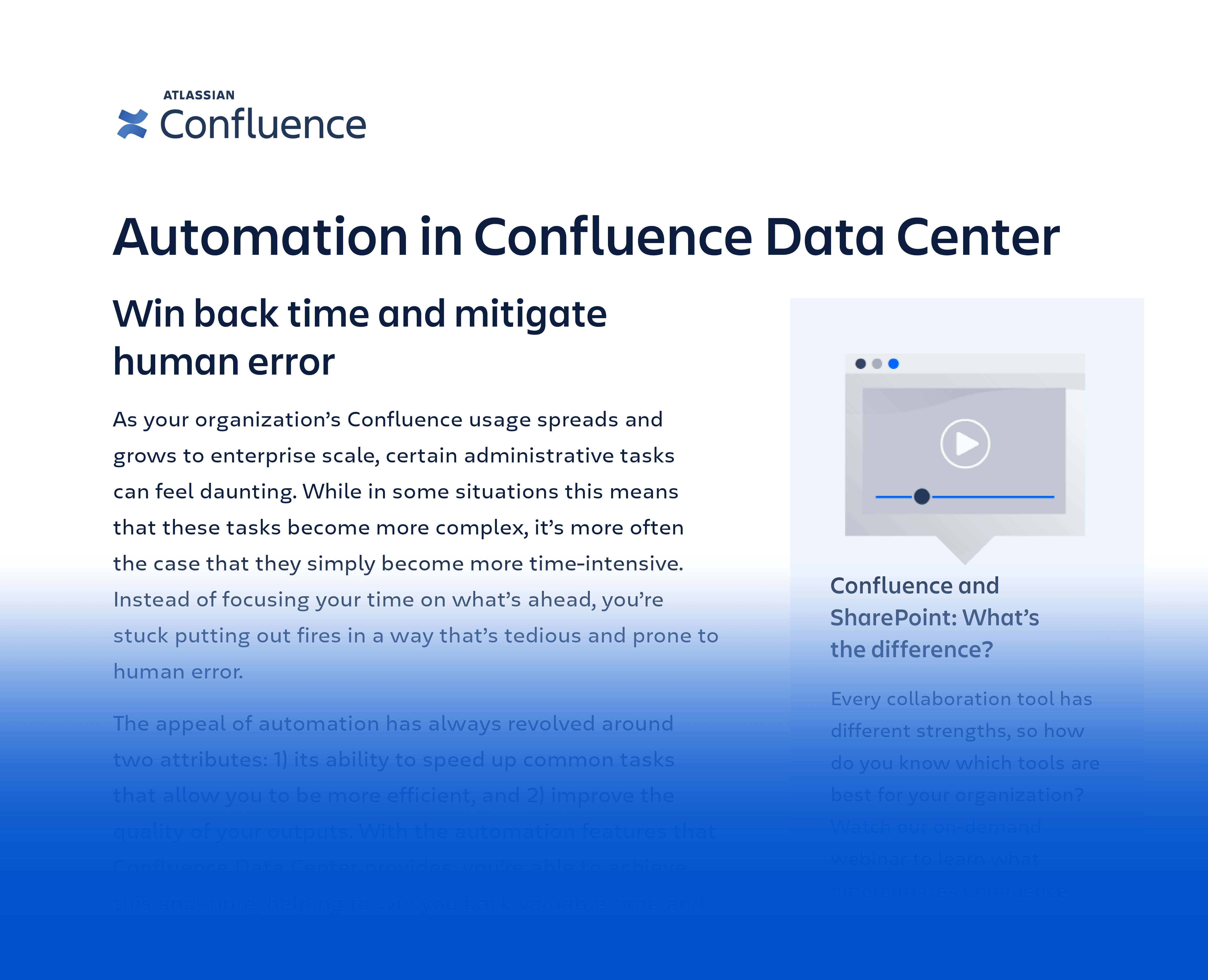 Таблица данных: автоматизация Confluence Data Center